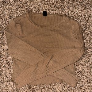Brown long sleeved crop top